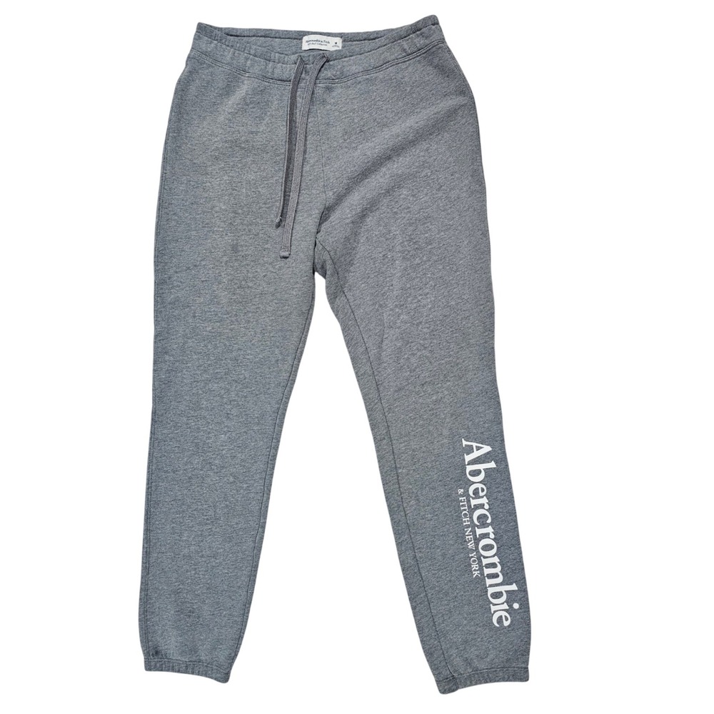Abercrombie Kids Size M Gray Logo Jogger Sweatpants Soft A&F Collection